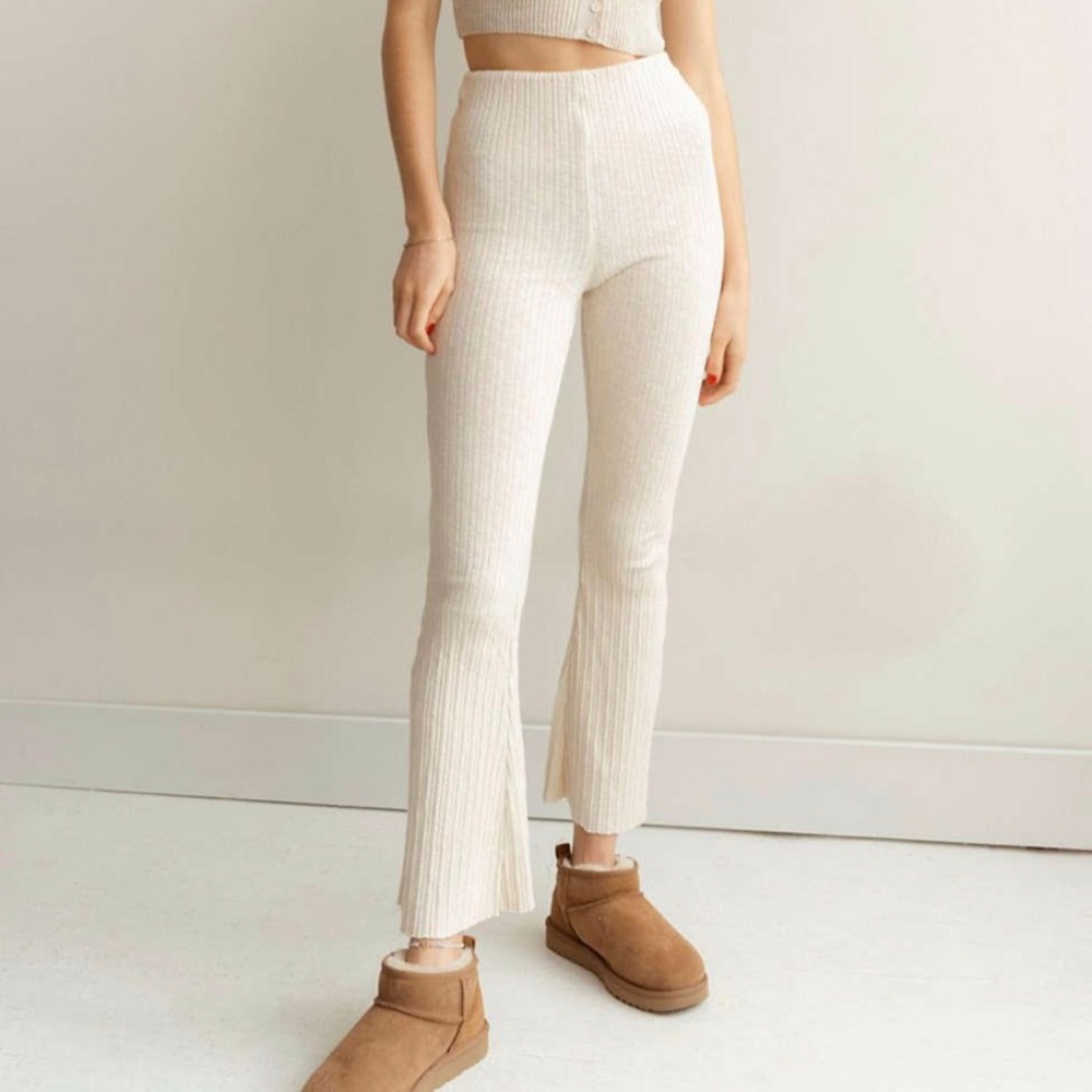 Rosie Ribbed High-Waisted Flare Pant
